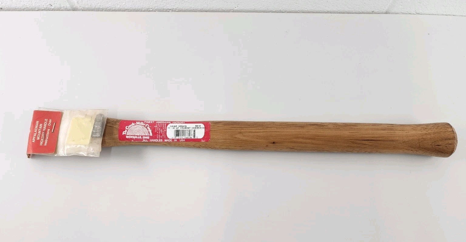 Vintage NOS The Crook-Miller Co. Framing Hammer 18" Replacement Handle