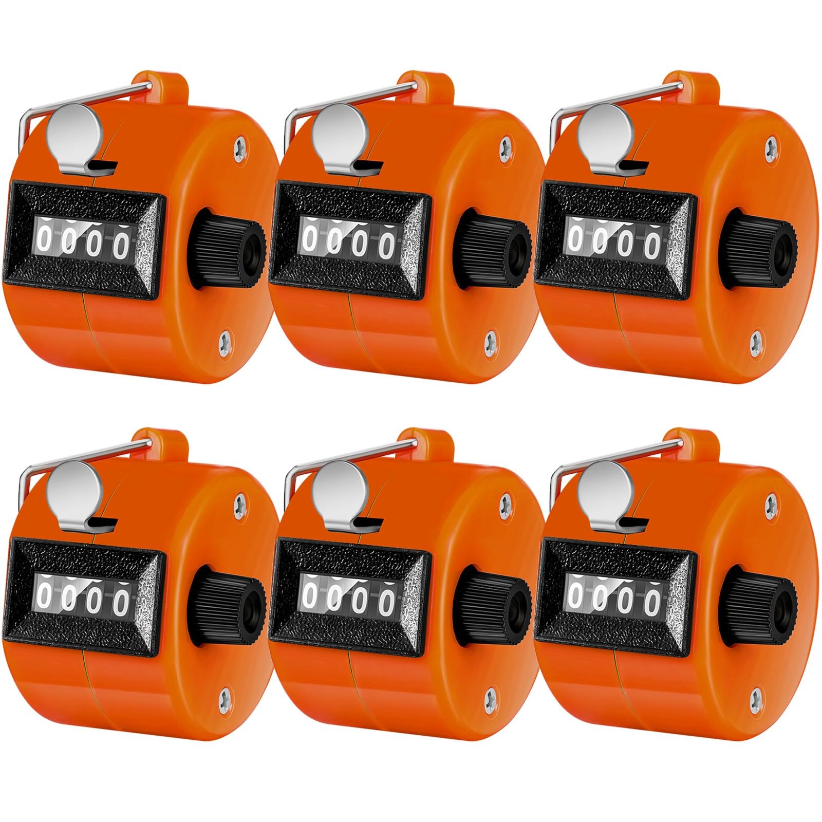 6 Pack Hand Tally Counter 4 Digit Mechanical Palm Clicker Plastic Hand Held C...