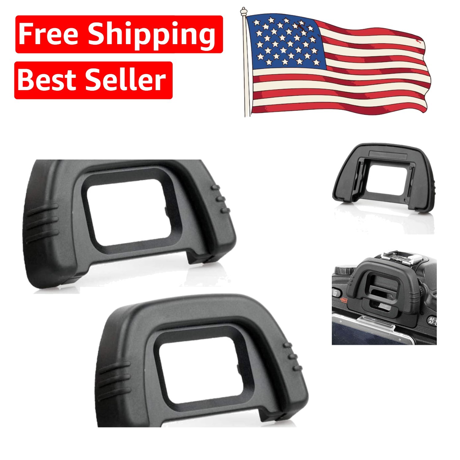 2-Pack Nikon Eyecups - Soft Touch Replacement for Enhanced Viewfinder Comfort