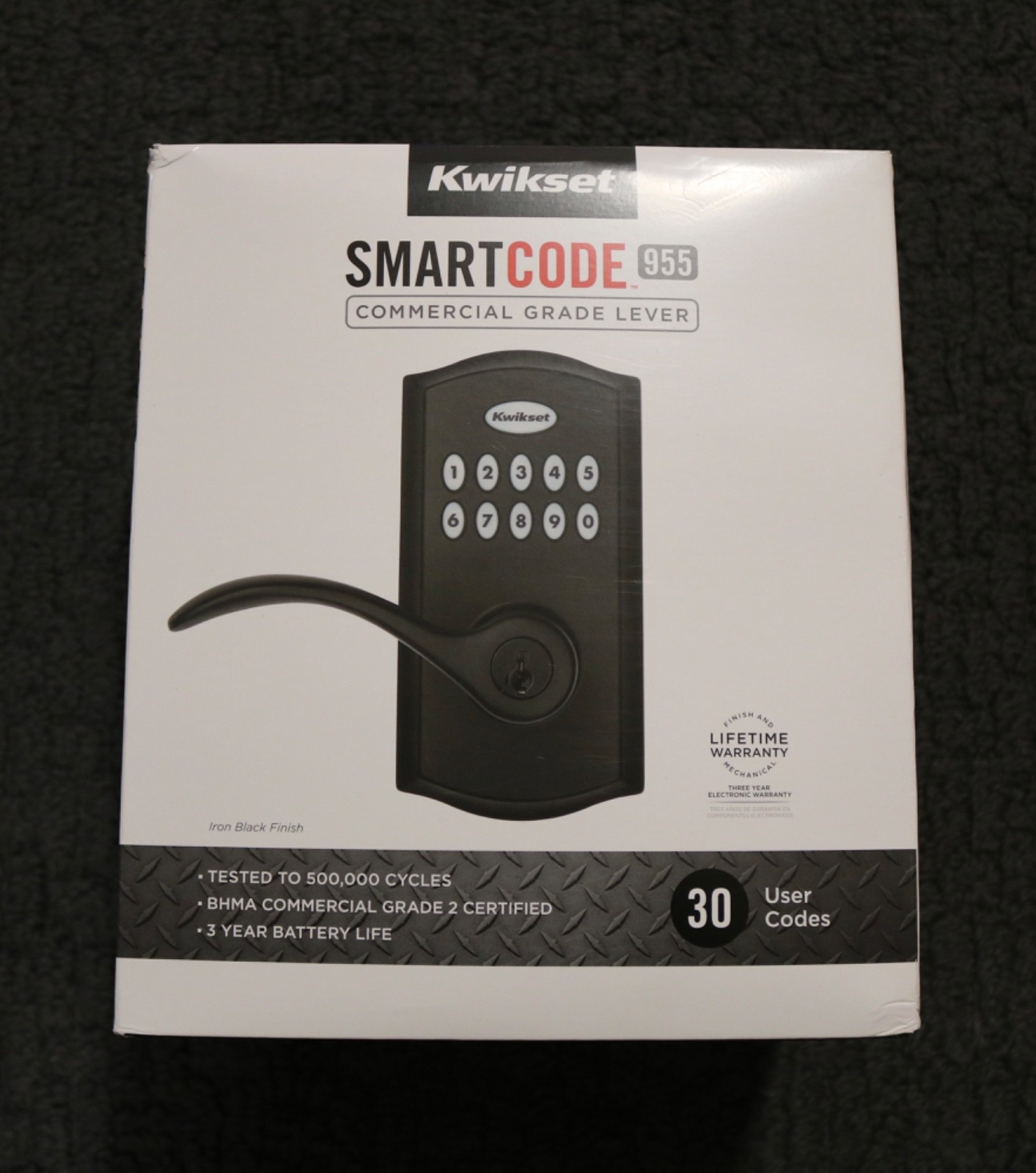 Kwikset Smartcode 955 Keypad Electronic Lever Door Lock Deadbolt Open Box