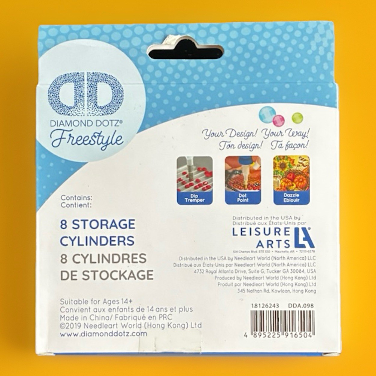 8 Pc Storage Cylinders with Lids .42oz Each