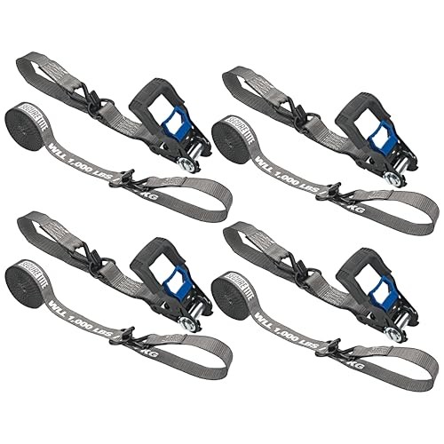 Ratchet Straps Ratcheting Tie Down Straps with Hooks - 1-1/4” x 16’ 4 Pack