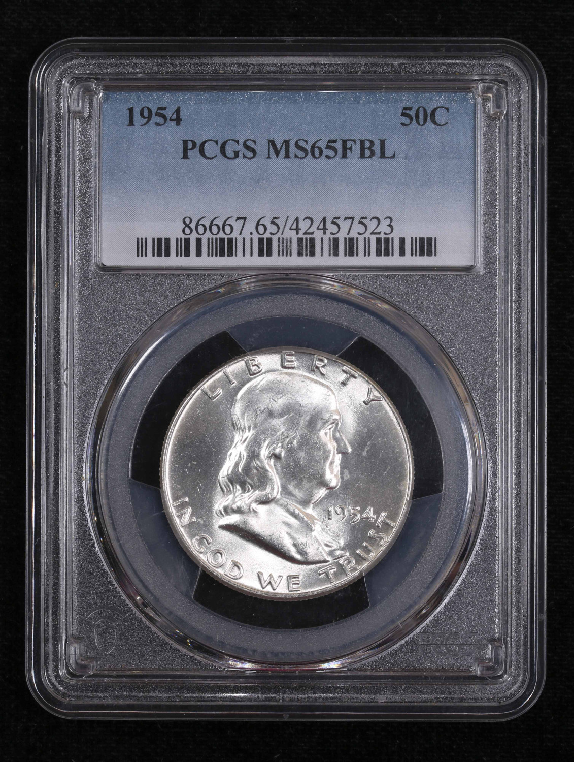 1954 P Half Dollars Franklin PCGS MS-65 FBL