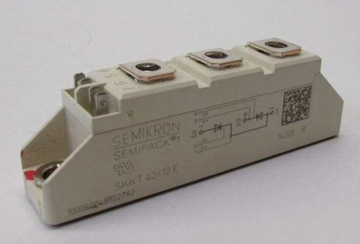 Lot of 3 New Semikron SKKT42/12E 40A 1200V Dual-SCR Power Module SKK Series