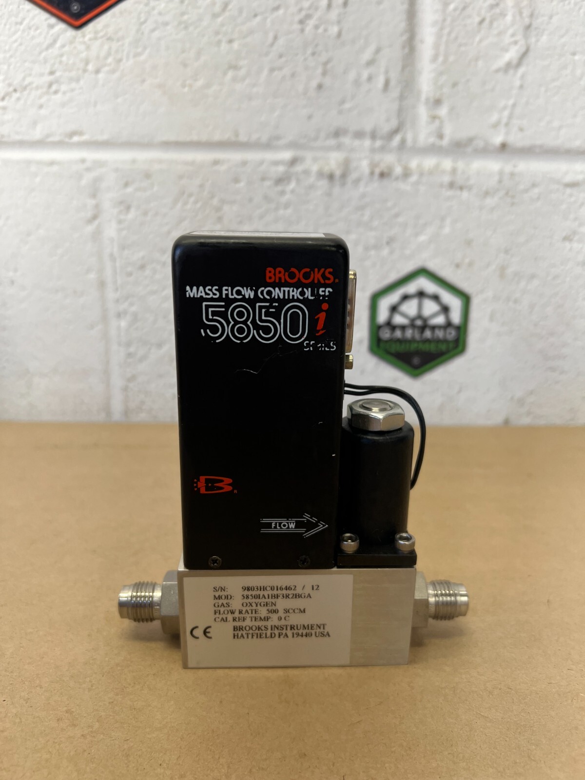 Brooks 5850i Mass Flow Controller, 500 SCCM, Oxygen, MOD: 5850IA1BF3R2BGA