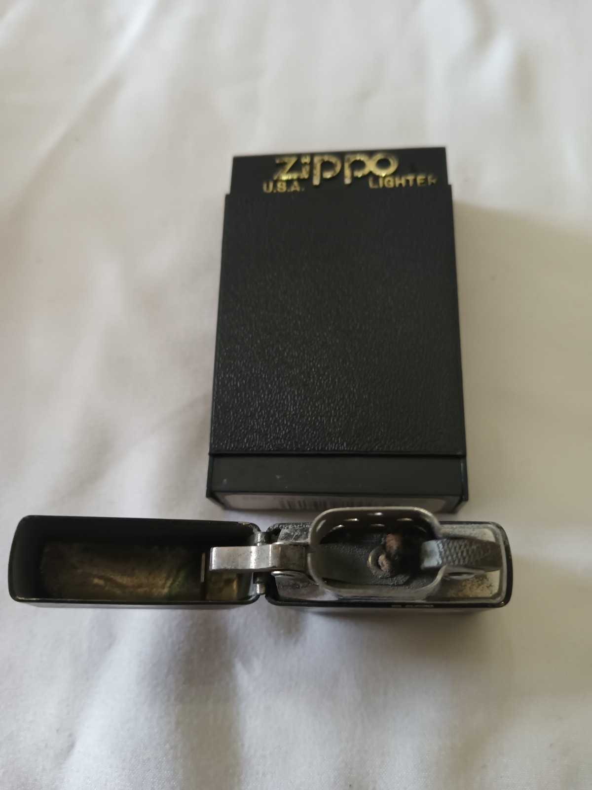 Zippo Marlboro Compass Lighter. Has Been Fired. Not Original Box.