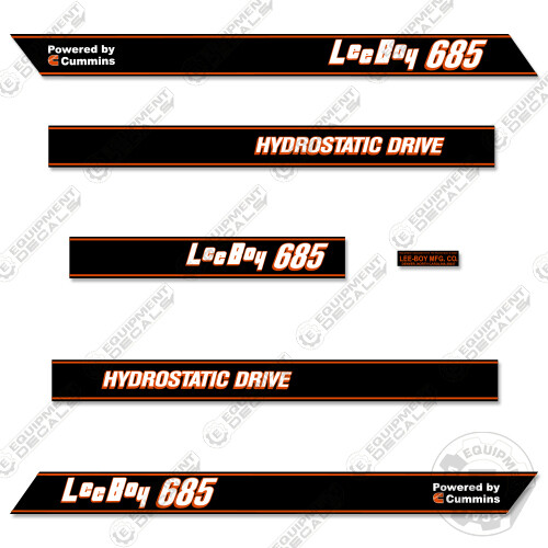Fits LeeBoy 685 Decal Kit Motor Grader - Scraper Equipment Decals - 7 YEAR VINYL