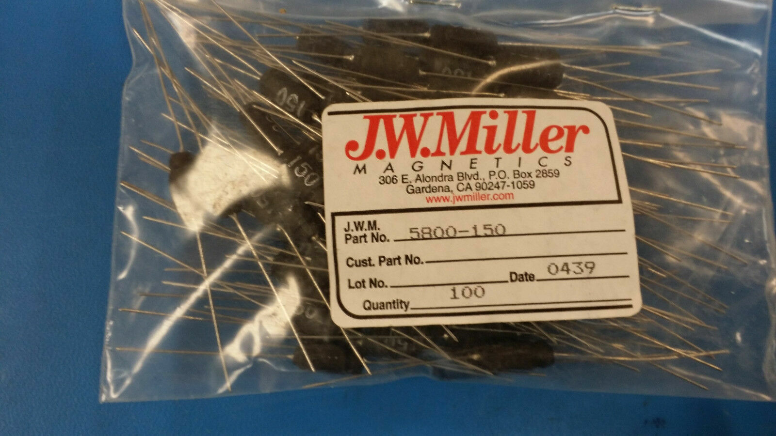 (10 PCS) 5800-150 JW MILLER Fixed Inductors 15uH 10%, Obsolete