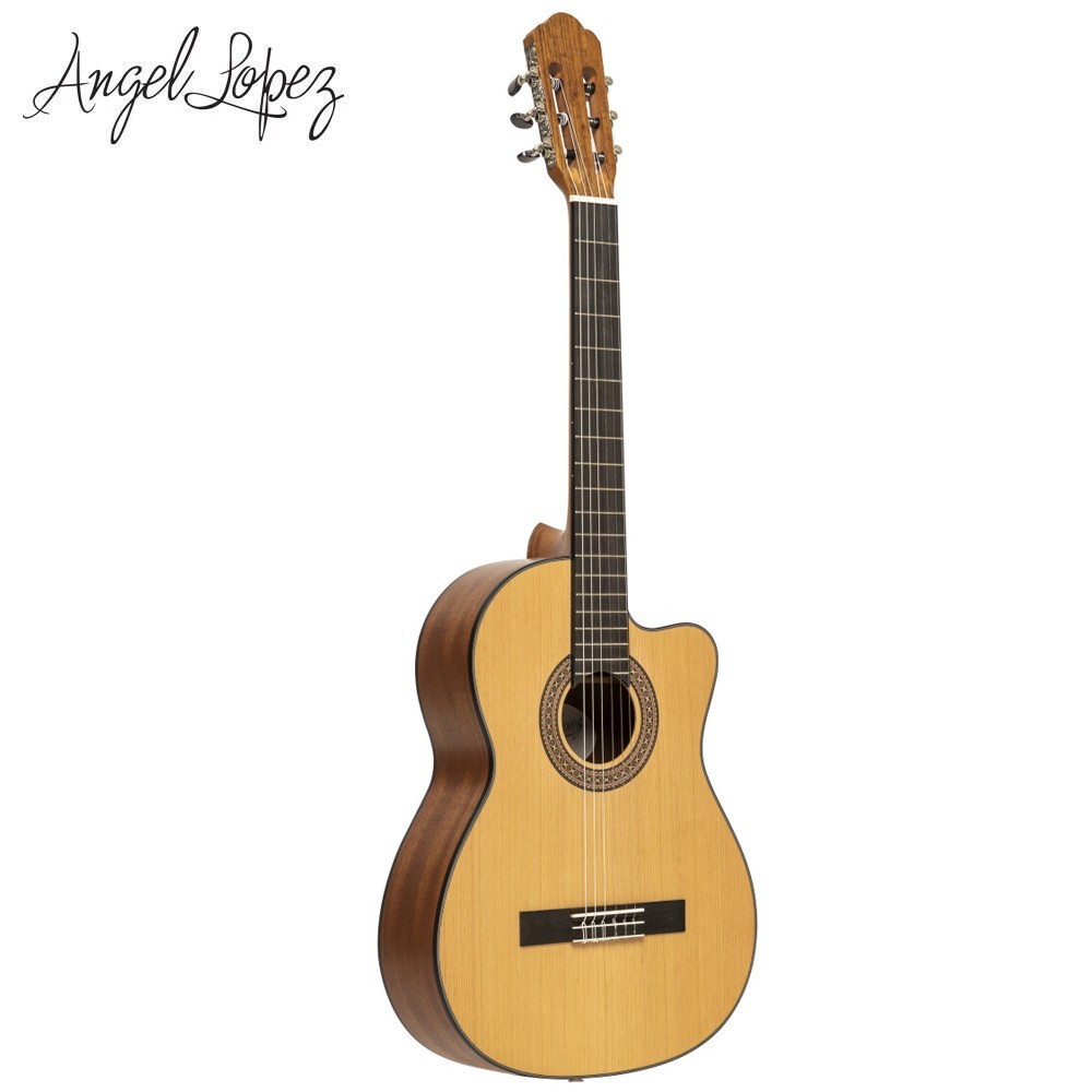 Angel Lopez GRACIANO CM-CE Solid Cedar Top Cutaway Electric Classical Guitar