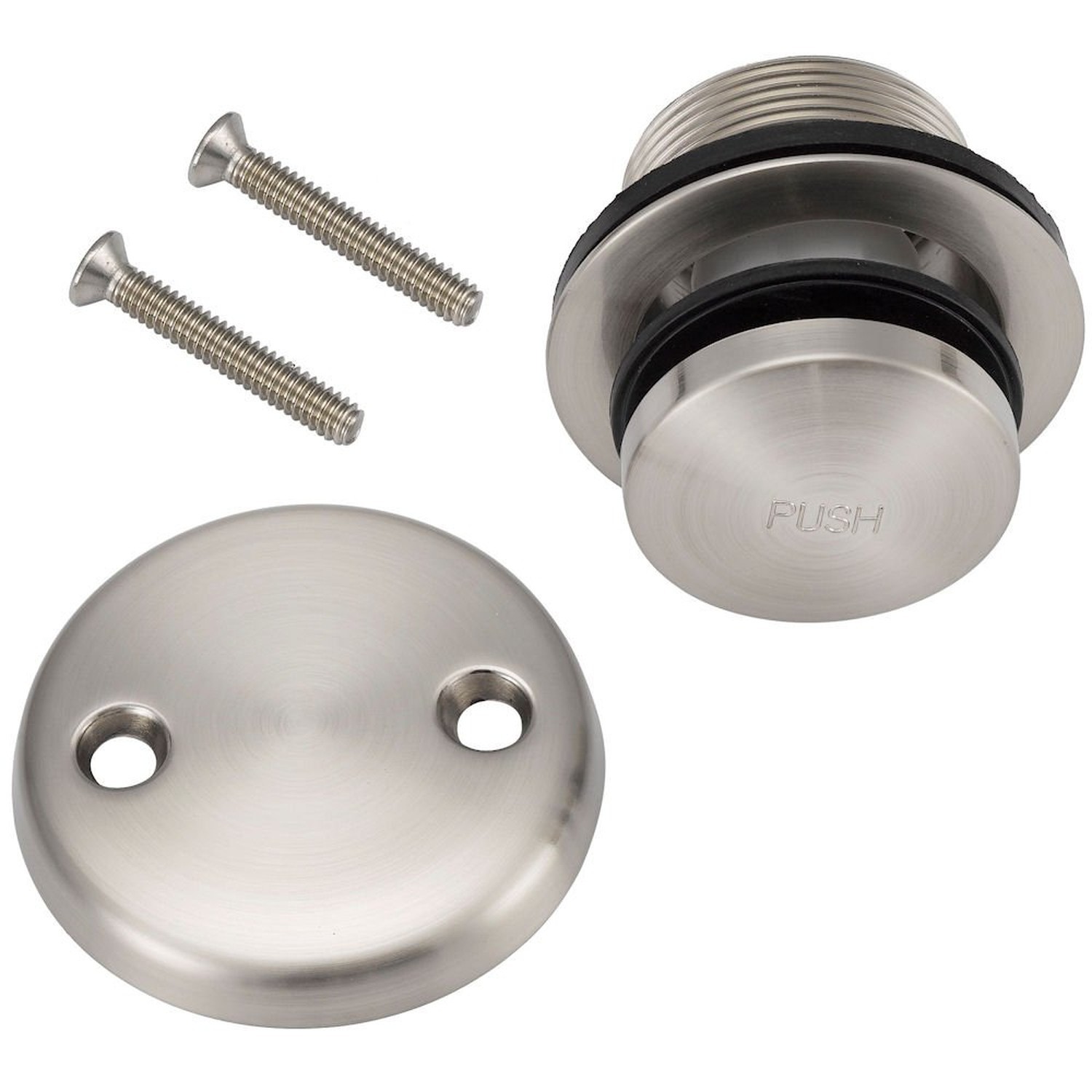 615595 Satin Nickel Toe Tap Drain Overflow Conversion Trim Kit