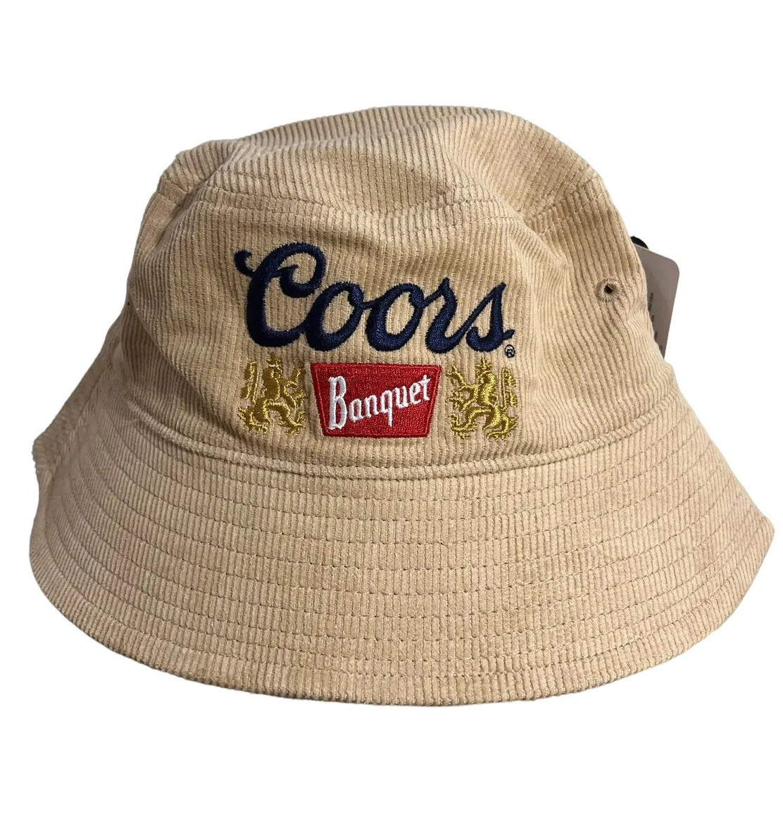 Coors Banquet Classic Corduroy Vintage Logo Brown Bucket Hat Cap OSFM - NWT