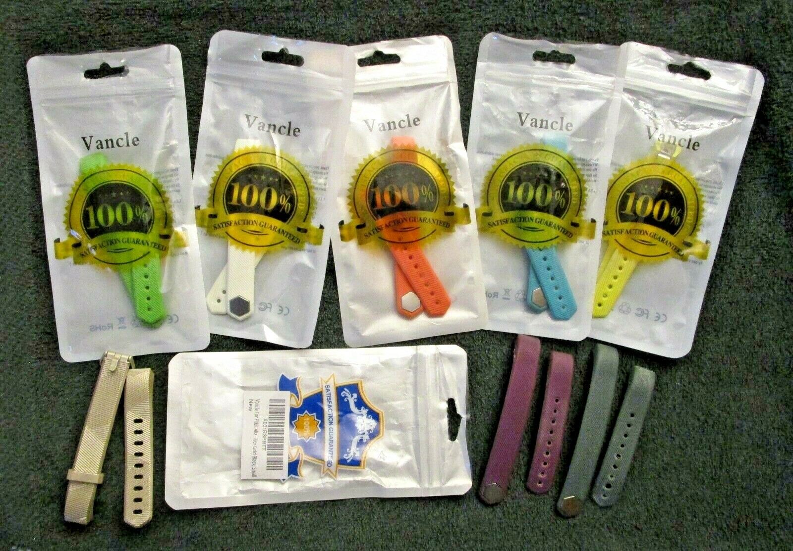 Vancle Fitbit Alta Bands Size Small - 6 New bands, 2 Used bands - various colors