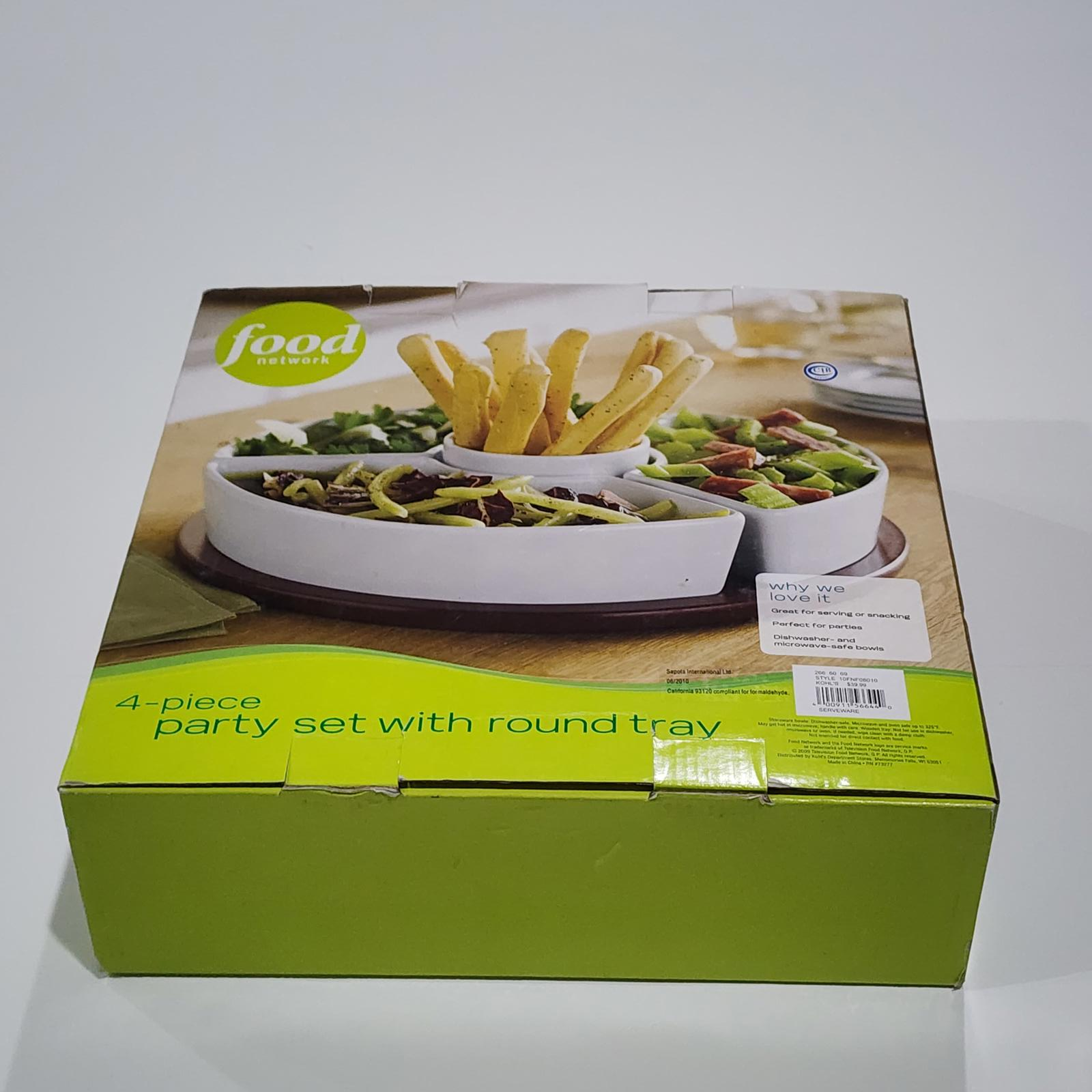 4 piece Party Set with round Tray