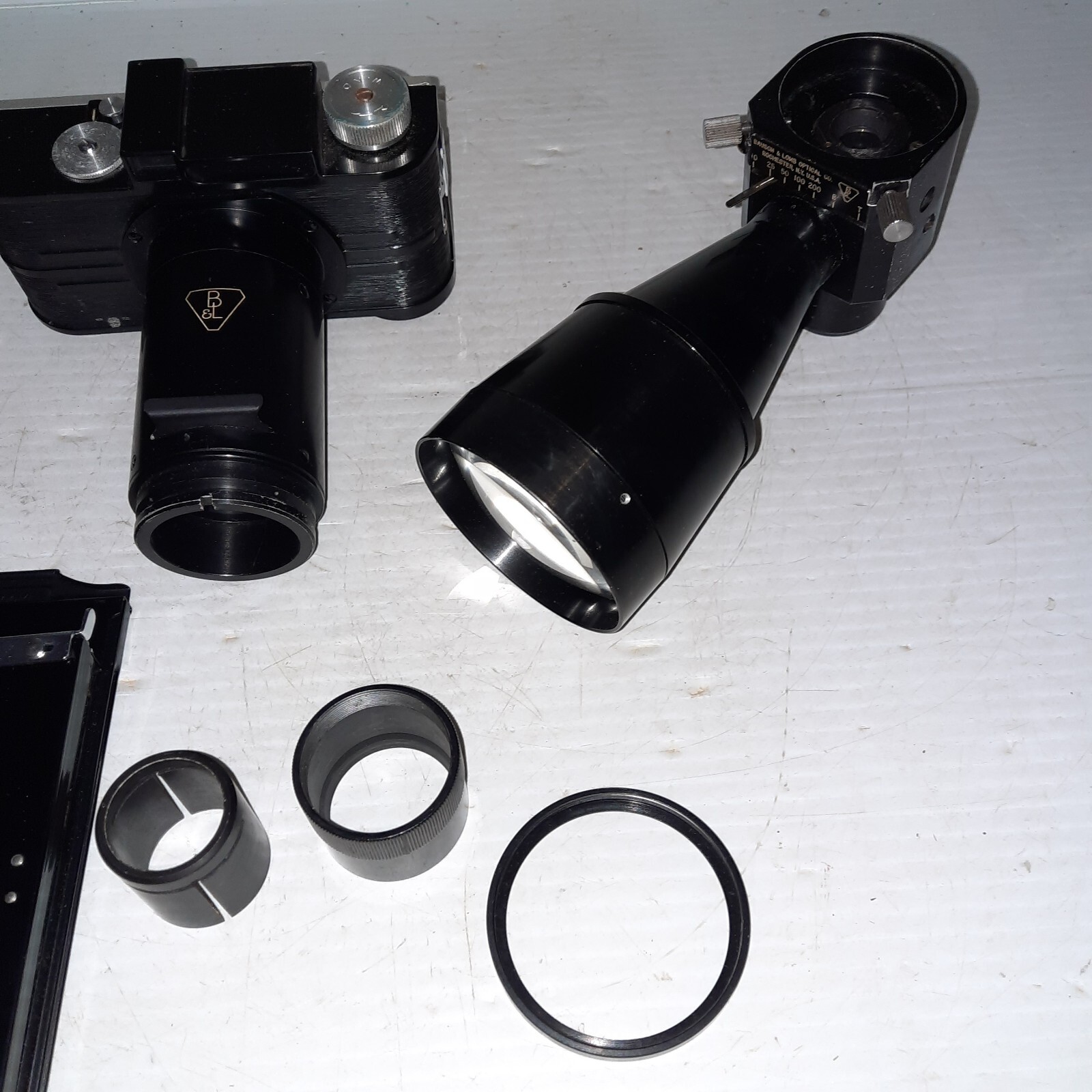 Vintage Antique Bausch & Lomb Microscope Camera Set in Case