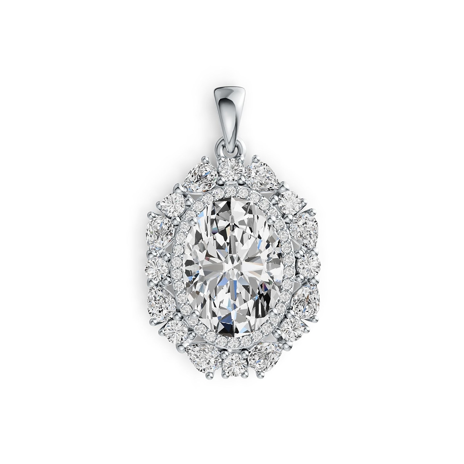 Sterling Silver Semi Mount Pendant Setting Oval OV 14X10mm