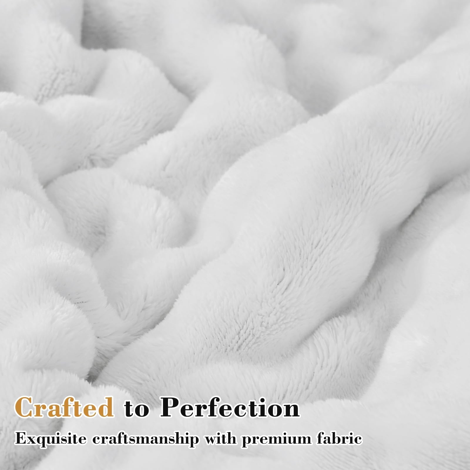 Cymula Queen Mattress Topper Fleece Bubble Pillow Top Queen, White