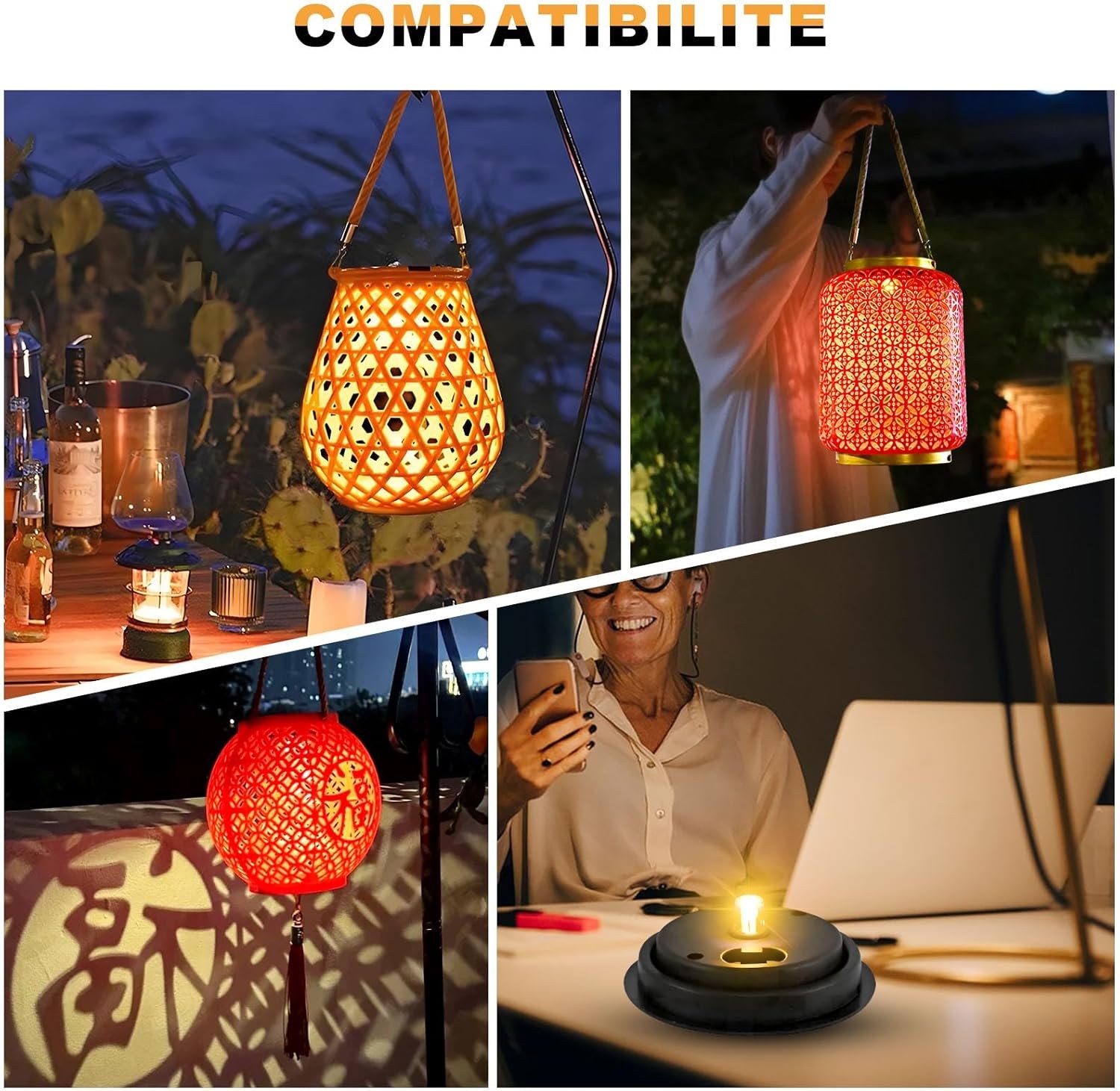 Solar Light Replacement Top 4 Pack Used to Replace Broken Solar Lantern Parts It