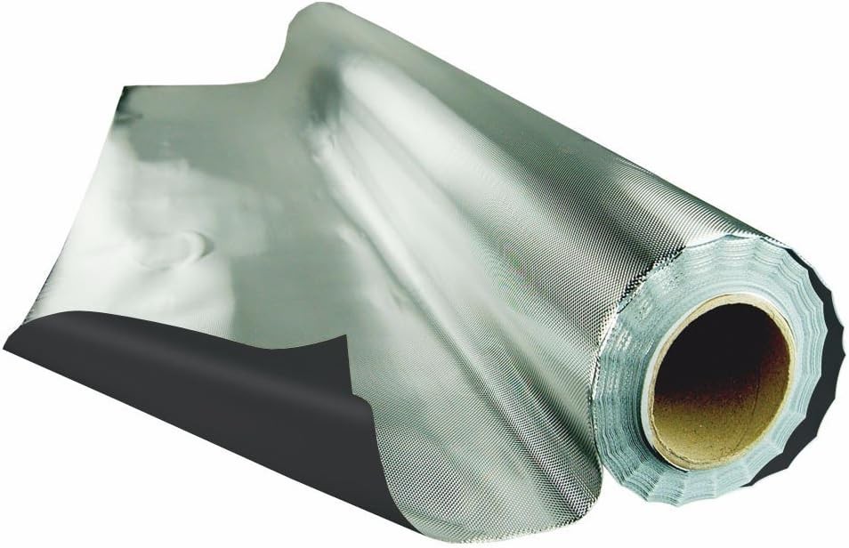 25 Foot by 4 Foot Roll Heavy-Duty Reflective Diamond Foil on Black Poly Film