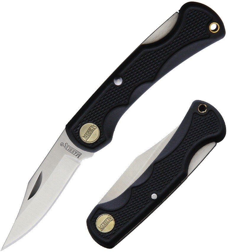 Folding Knife | Marbles Stainless Steel 2" Blade Small Lockback - Black
