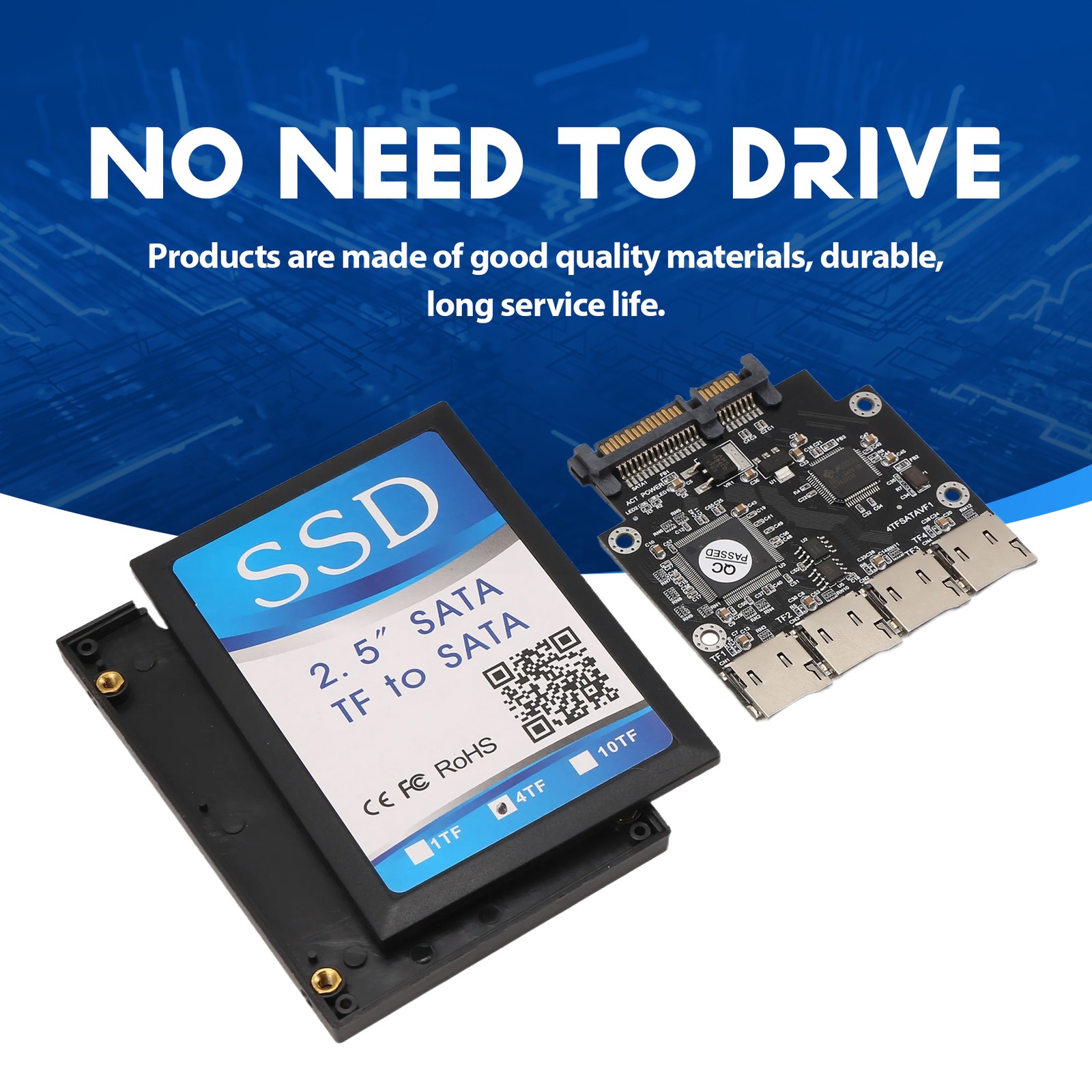 2.5 Inch 4 TF to Adapter Card, Self-Made SSD Solid State Drive, For Micro-4811