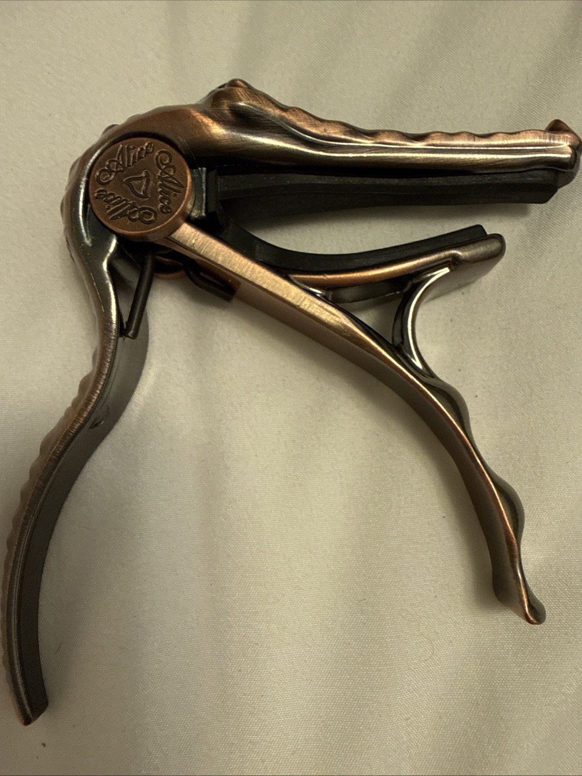 Alice A007G/PB Aluminum Alloy Coppery Alligator Guitar Capo for Acoustic Guitars