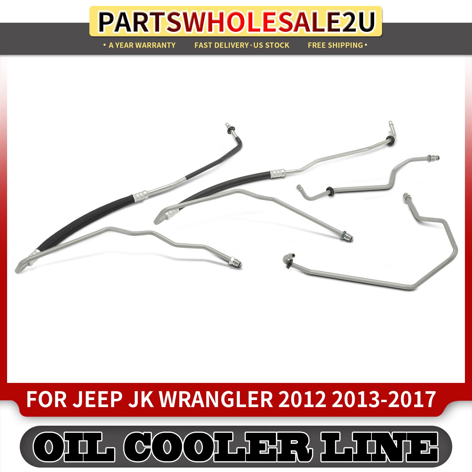 Inlet & Outlet Transmission Oil Cooler Line for Jeep Wrangler JK 2012-2017 3.6L