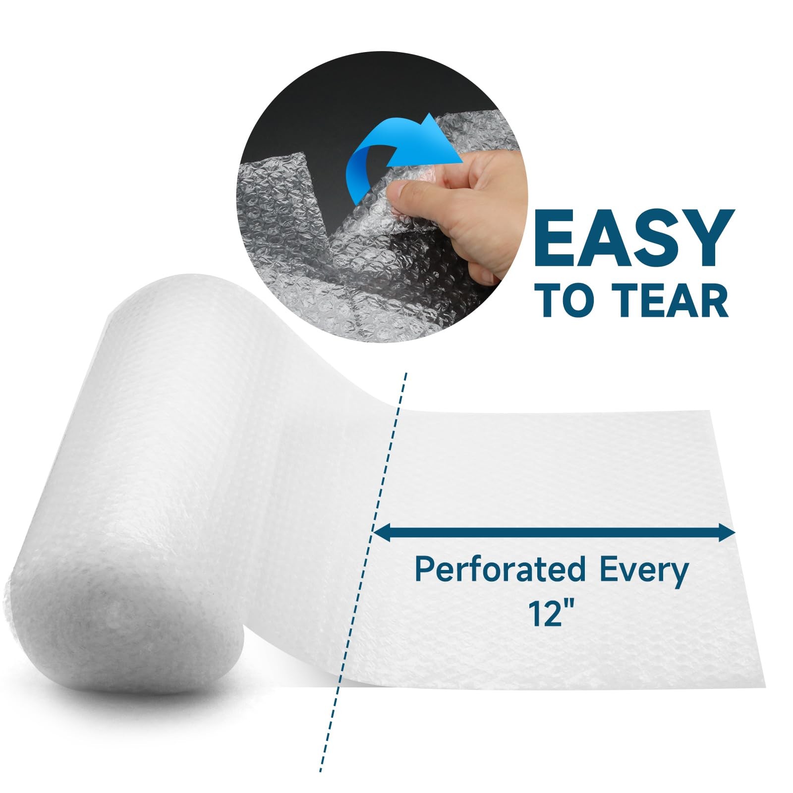Bubble Cushioning Wrap 12 Inch X 36Ft - Large Plastic Packing Roll for Moving...