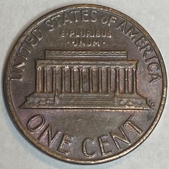 1982 Small Date Copper Penny 3.08 grams Toned with Visible Steps