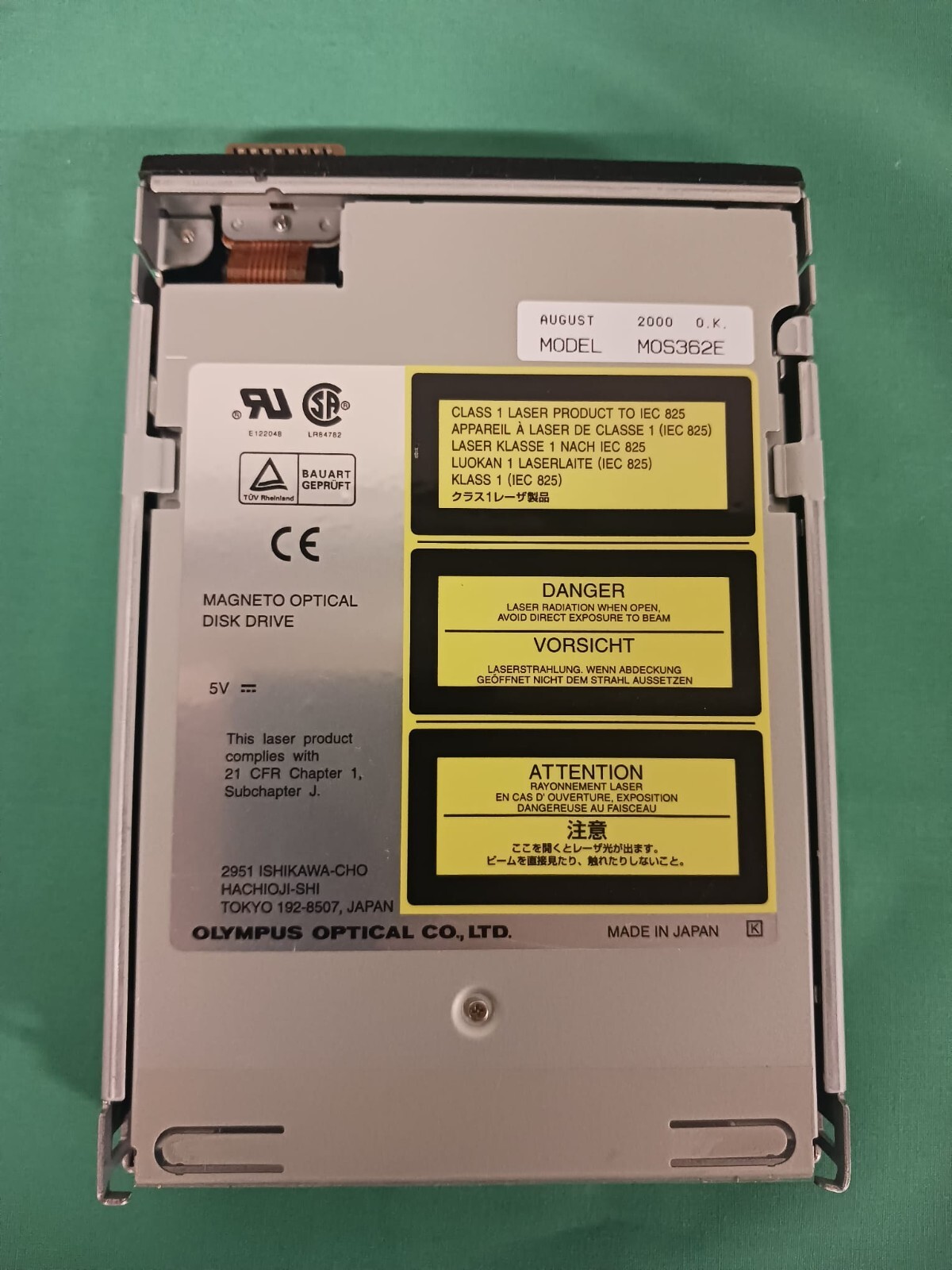 Olympus Magneto Optical Disk Drive - Model: MOS362E