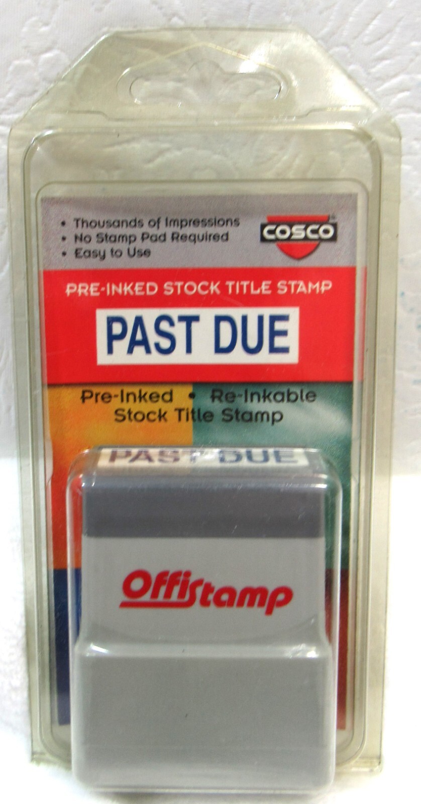 COSCO Re-Inkable Stamp – "PAST DUE" – Stock Title New
