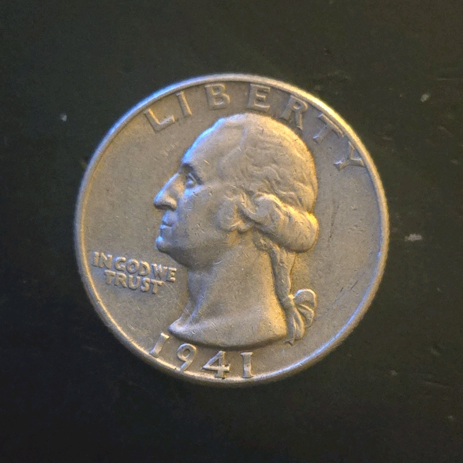 1941 Silver Washington Quarter Rare No Mint Mark