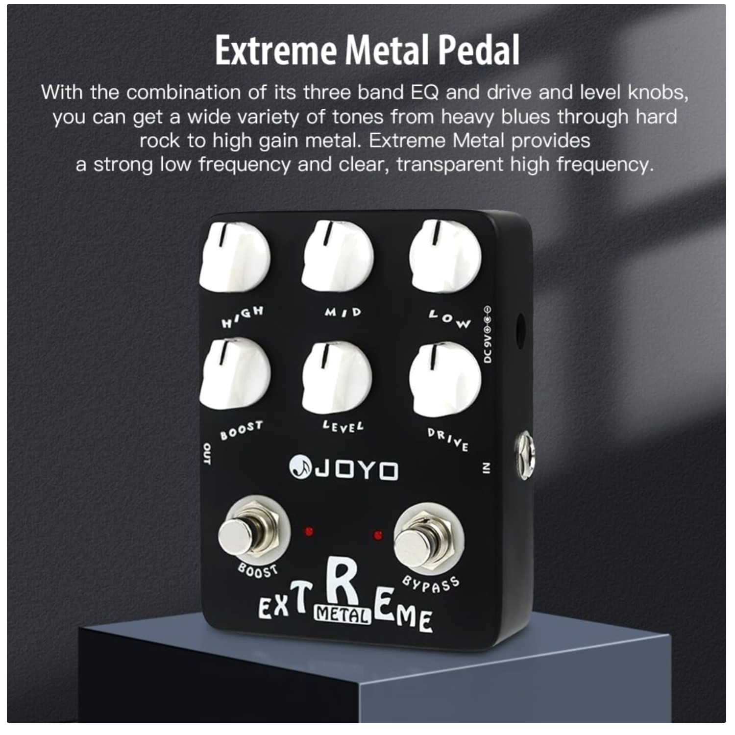 High-Gain Metal Guitar Pedal with Boost Control