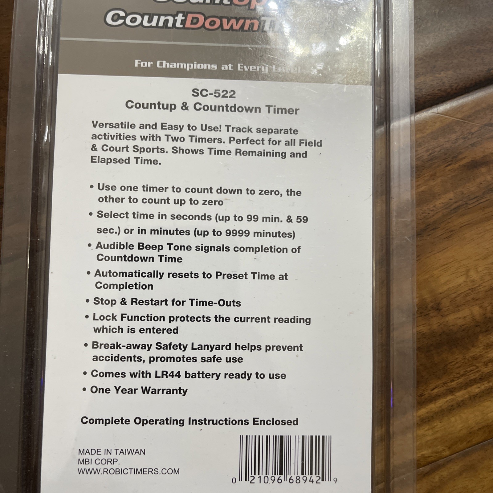 Robic SC-522 Digital Count-Up and Countdown Handheld Timer Black