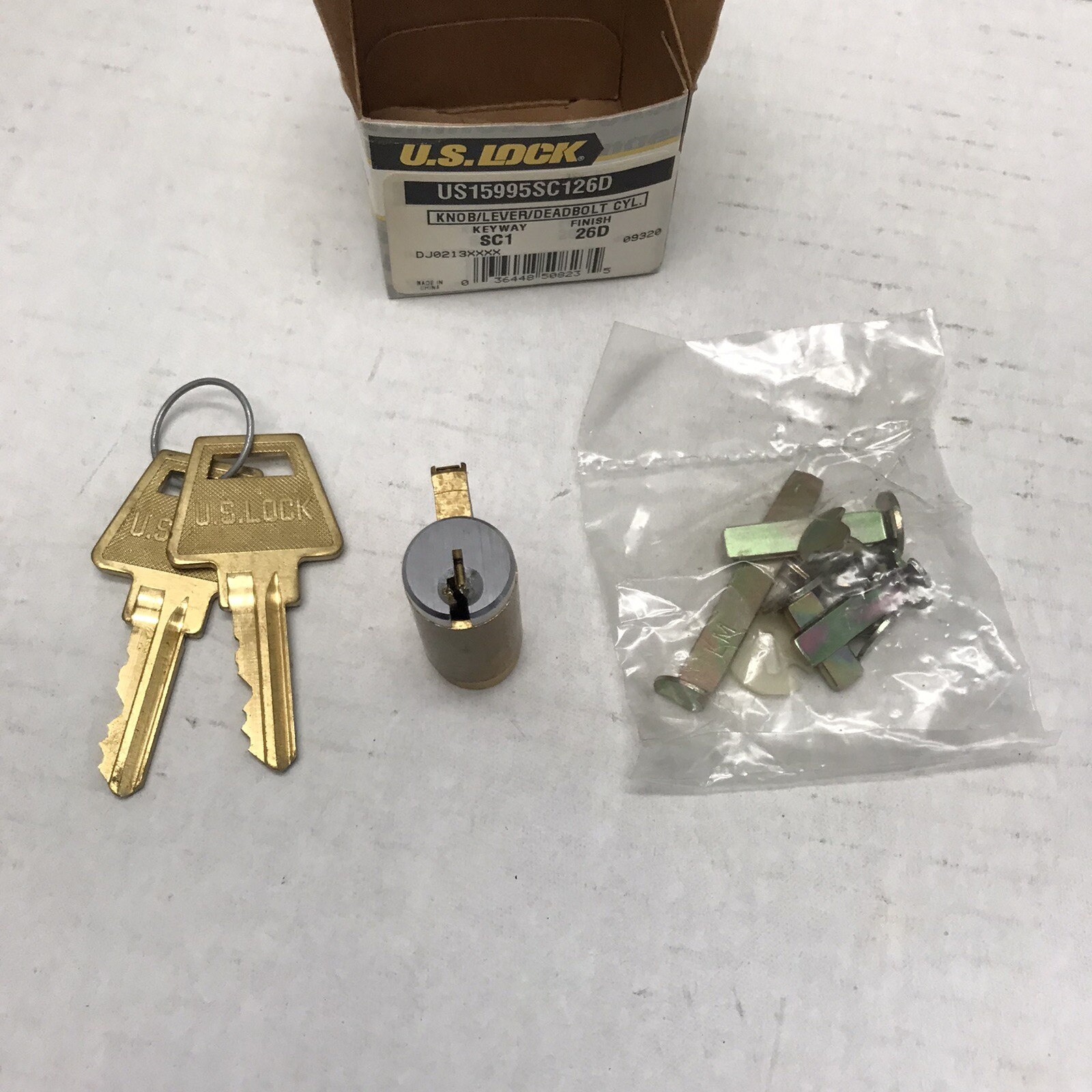 US Lock US15995SC126D Knob/Lever/Deadbolt Cyl Keyway: SC1  Finish: 26D w/ 2 keys