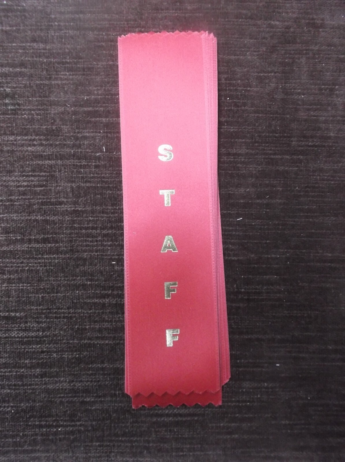 STAFF red ribbon with gold foil letters lot of 10