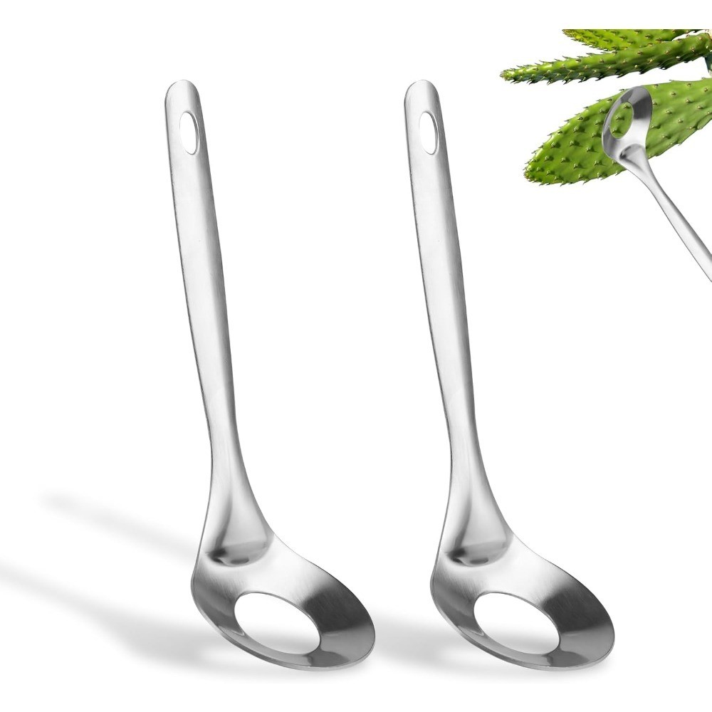 Premium Stainless Steel Cactus Peeler Set with Hole Spoon Nopales Cutter Modern