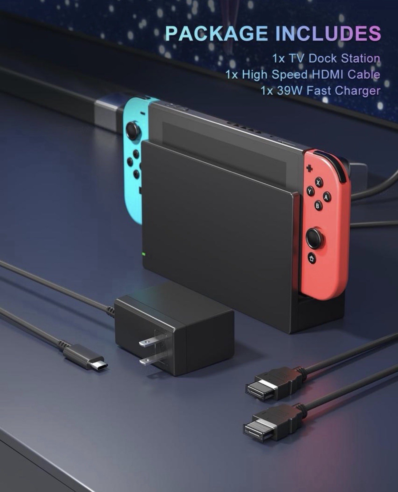 Dock Station for Switch/Switch OLED, Replacement 3-in-1 TV Dock Set with Origina