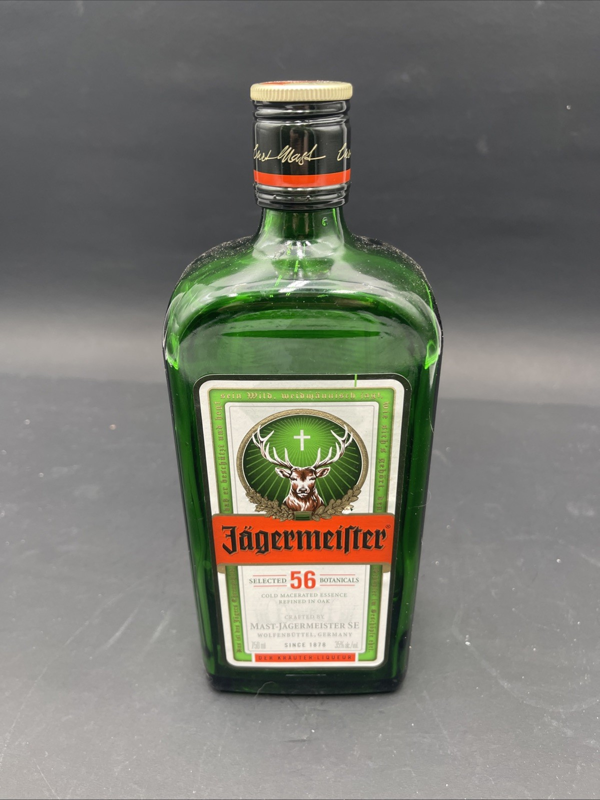 JAGERMEISTER 750 ML GREEN GLASS BOTTLE empty with Cap Clean Collectible