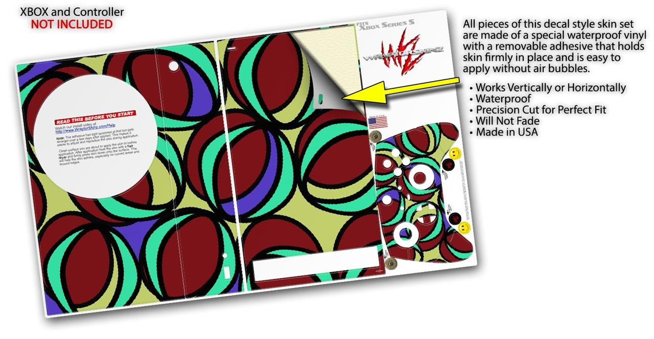 Skin Wrap for XBOX Series S Console Controller Crazy Dots 04