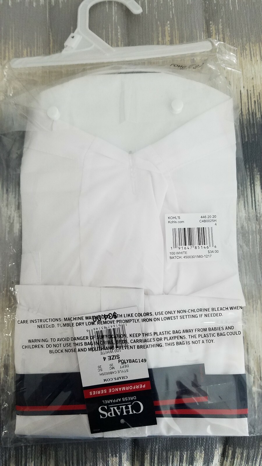 NWT Chaps Boys Shirt & Tie Set, Size 5, Retail $34.00