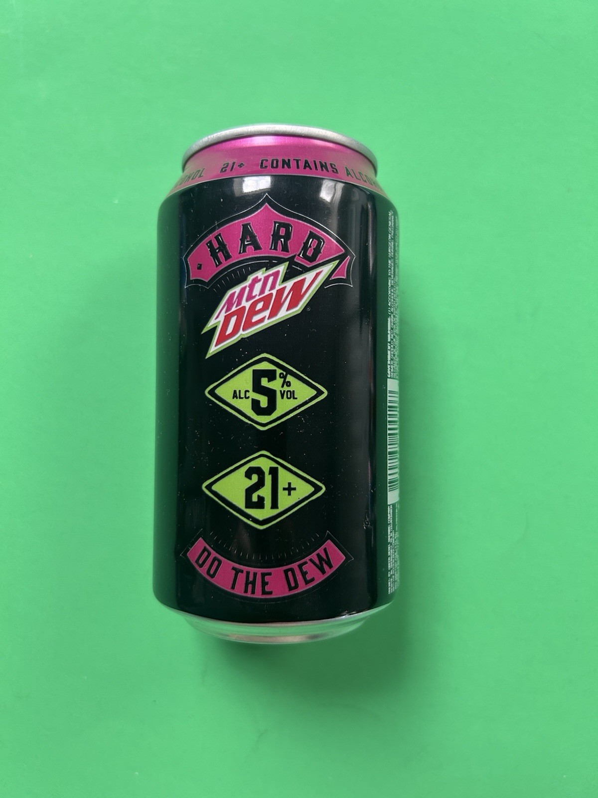 Mountain Dew HARD Watermelon Zero Sugar Empty Bottom Opened 12oz Can
