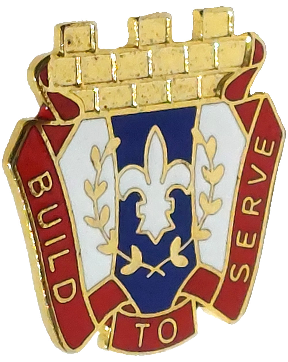 Army DUI Crest 412th Engineer Command "Build To Serve" (G-23) Lapel Pin
