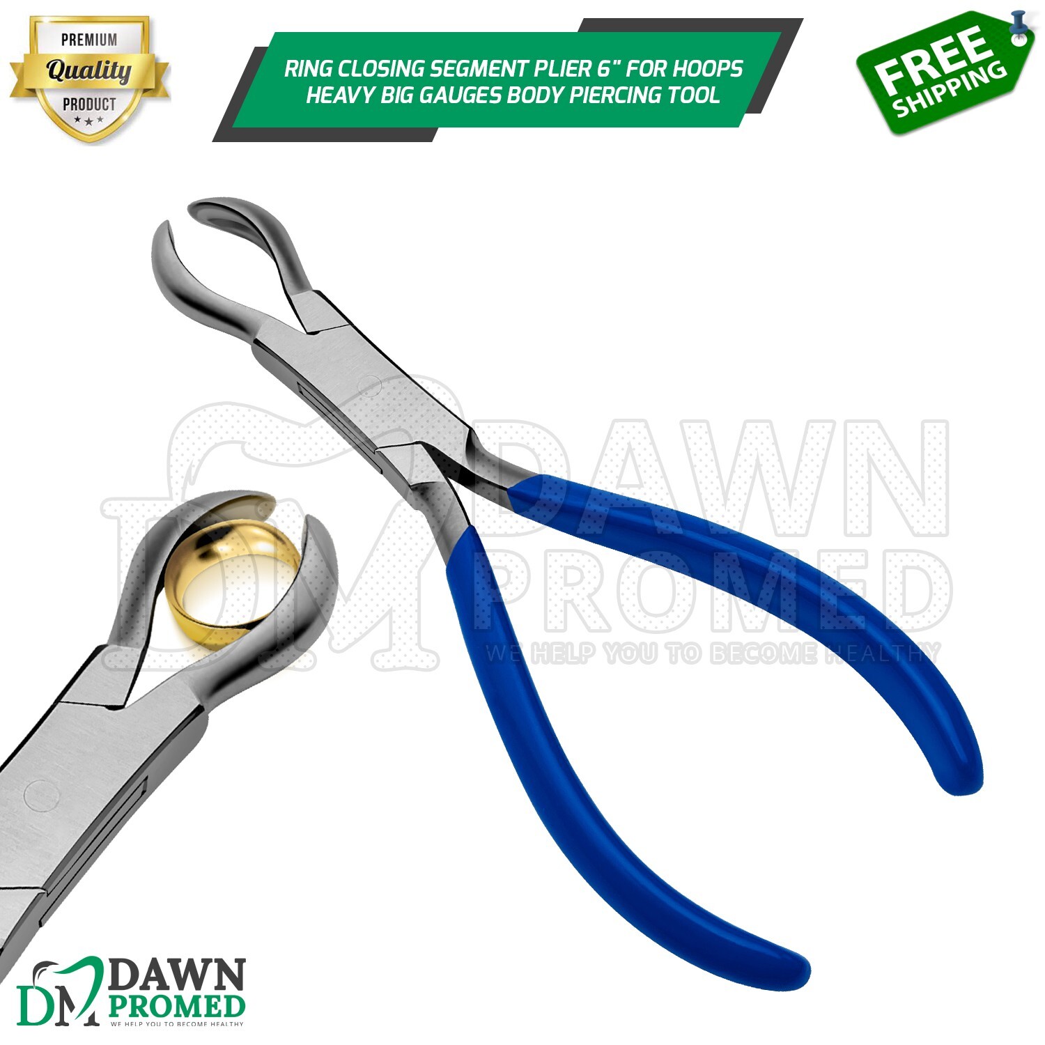 Ring Closing Segment Plier 6" For Hoops Heavy Big Gauges Body Piercing Tool