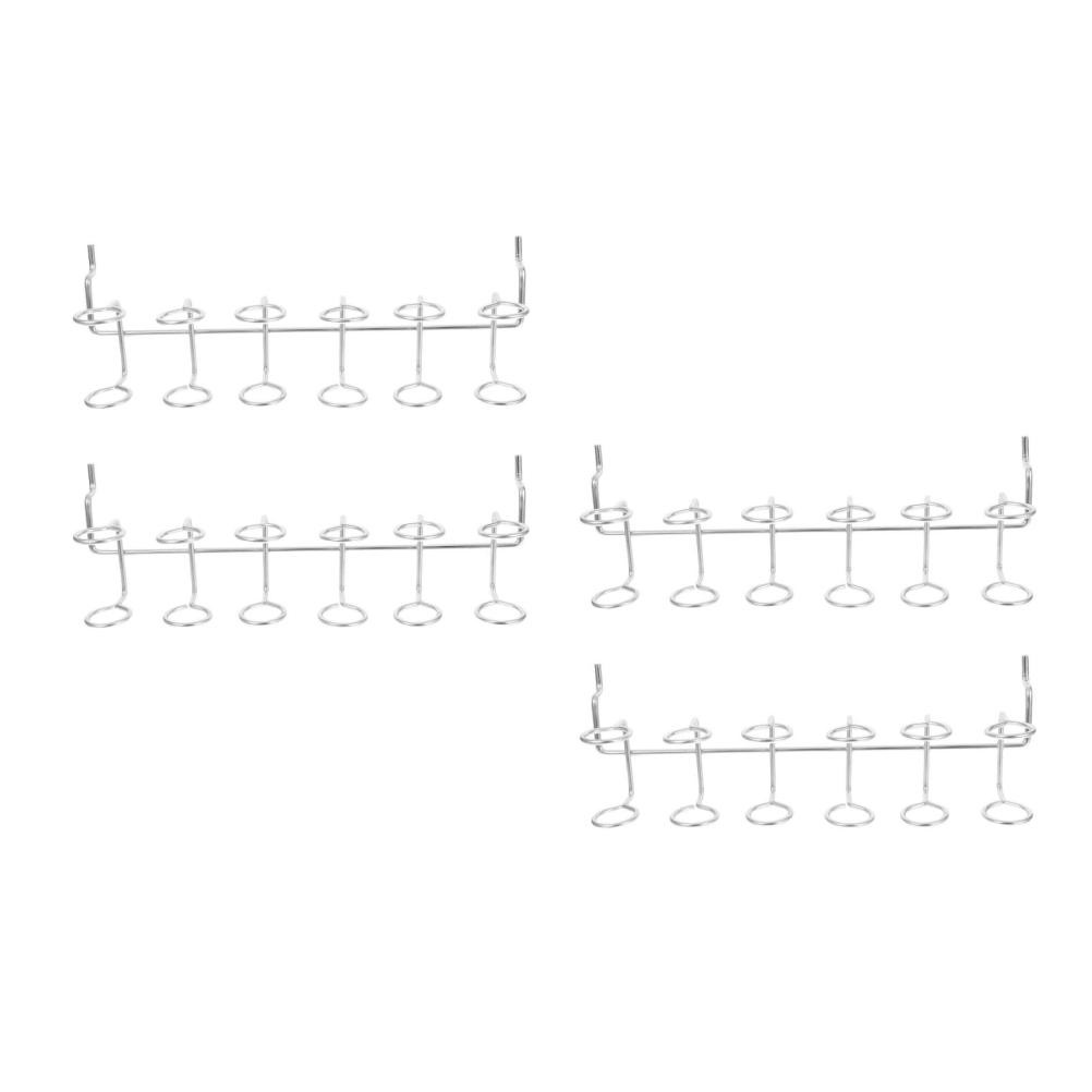 4Pcs Silver Metal Pegboard Tool Holders Multi-Ring Hooks for Garage Workshop Use