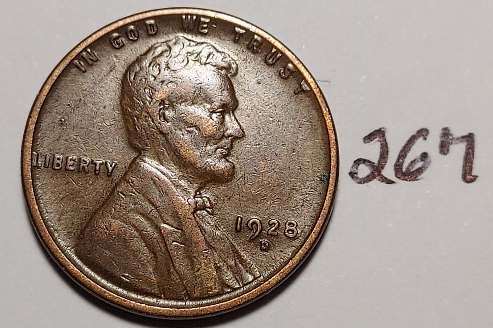 1928-D Lincoln Wheat Cent  FINE   #267