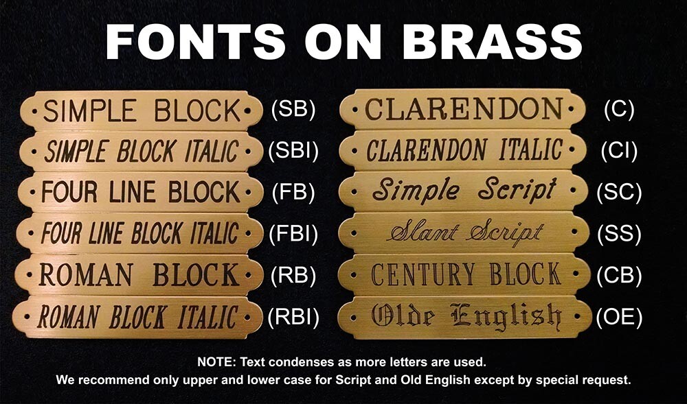 SOLID BRASS SIGN 6" X 2" CUSTOM ENGRAVED