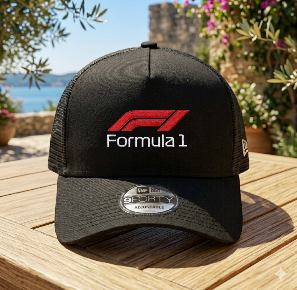 Formula 1 F1 Logo Embroidered Trucker Hat Mesh Adjustable Snapback