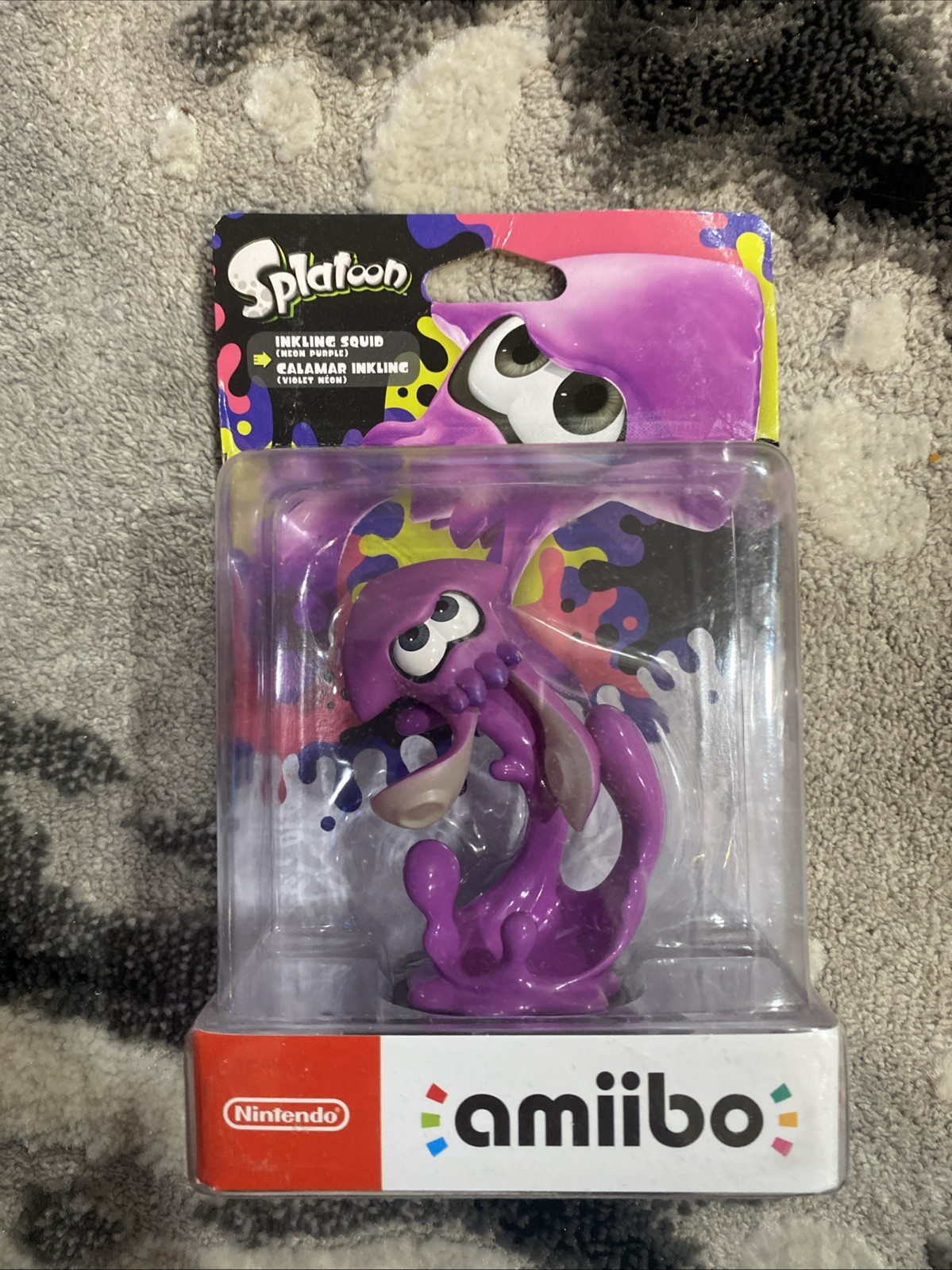 Nintendo Splatoon Amiibo Inkling Squid Mini Figure - Neon Purple New In Box