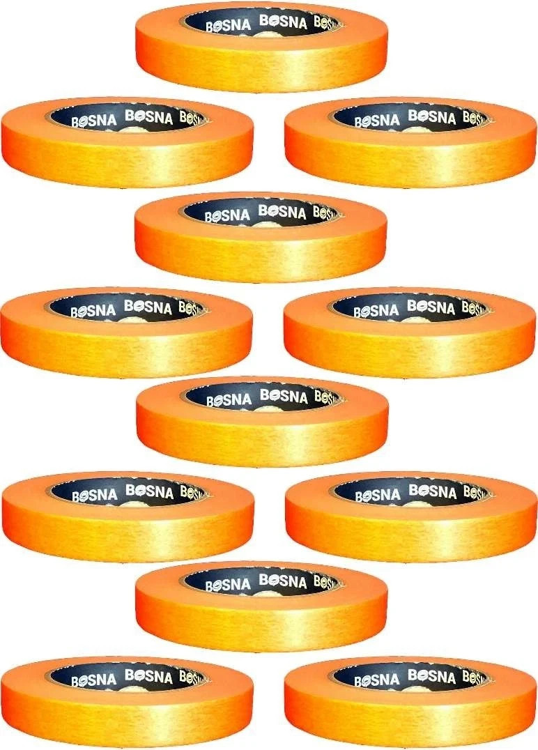 BOSNA Automotive Refinish Automotive Masking Tape, 3/4 Inch 12 Rolls, ORANGE