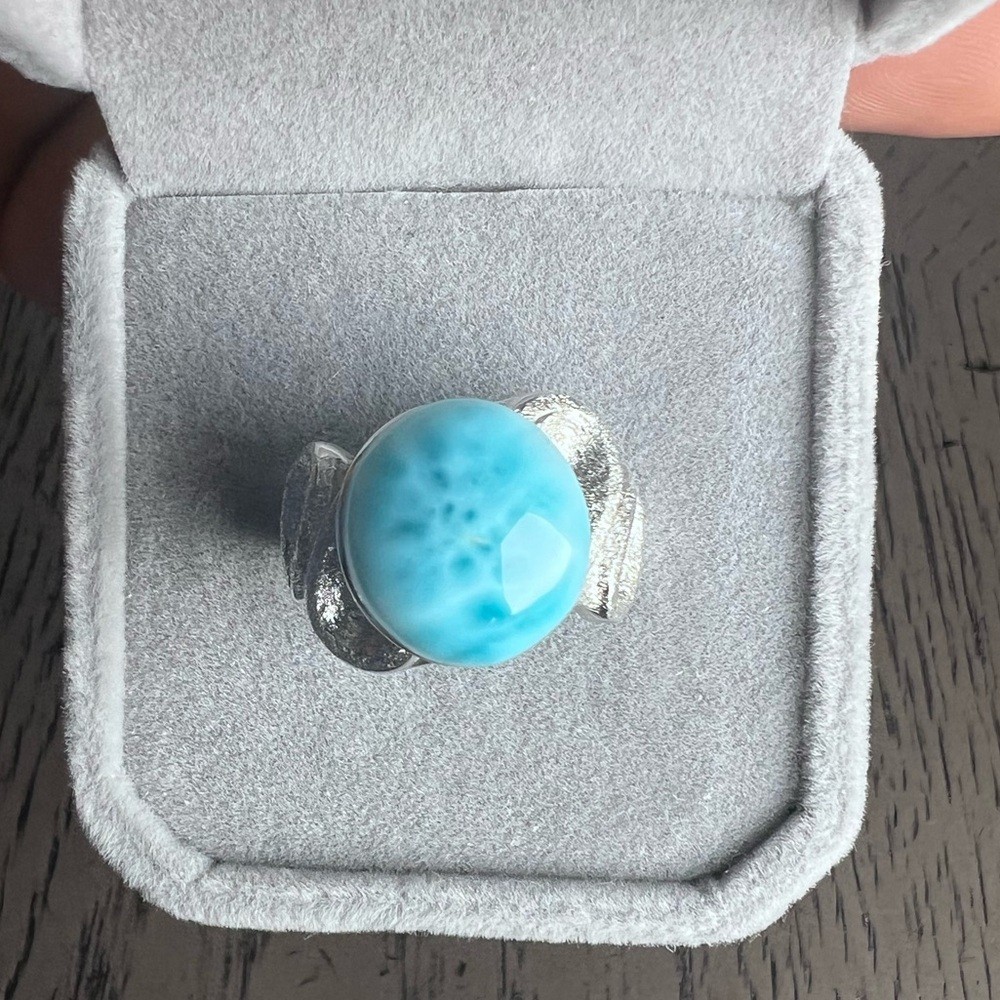 HQ S925 Larimar adjustable ring